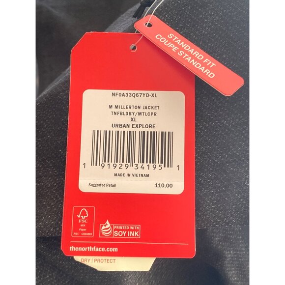 The North Face Millerton Jacket Men’s XL Black Heather Copper Logo New w/Tags - Picture 5 of 14